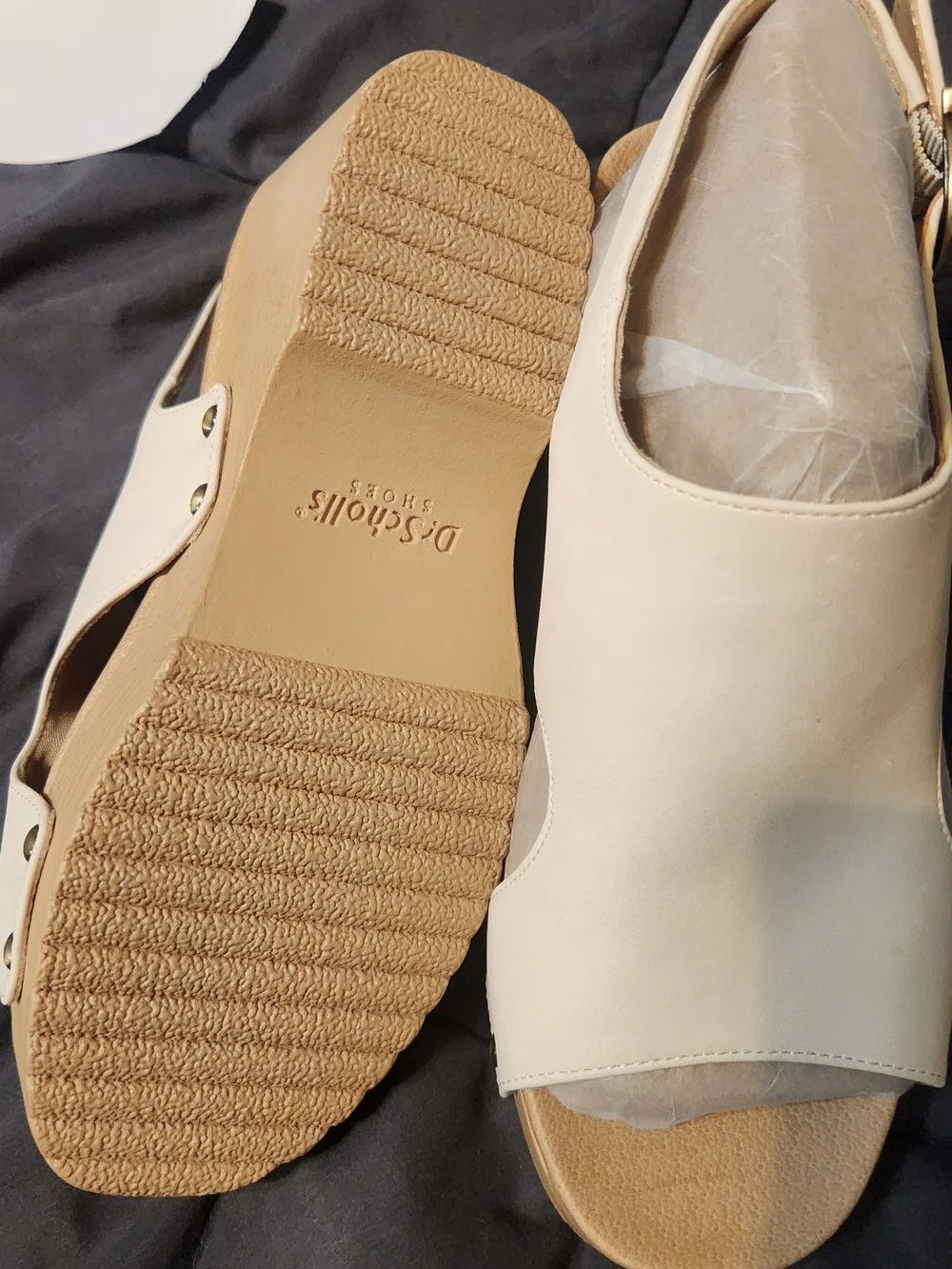 Wren Cream Leather Platform Wedge Sandals with Gold Buckle